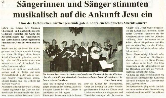 Bericht im Amtsblatt